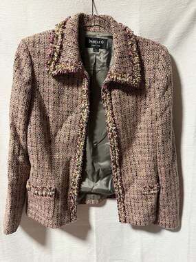 Daniele O by Tahari Levine Multi-Color Tweed Blazer Jacket Size 8
